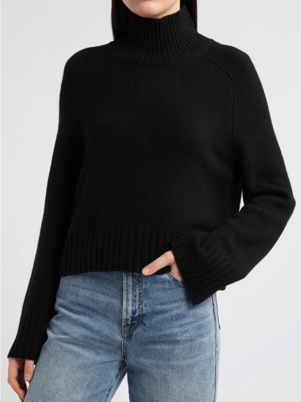 Reformation Brooke Crop Cashmere Turtleneck Sweater